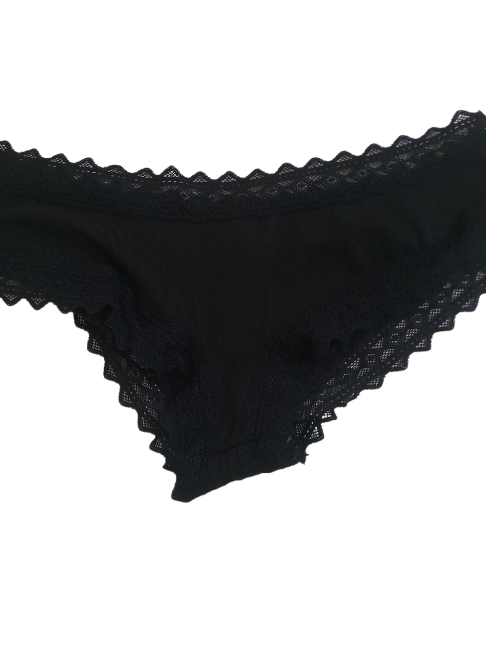 PINK Victoria's Secret Black Lace-Edged Cheekster Panty